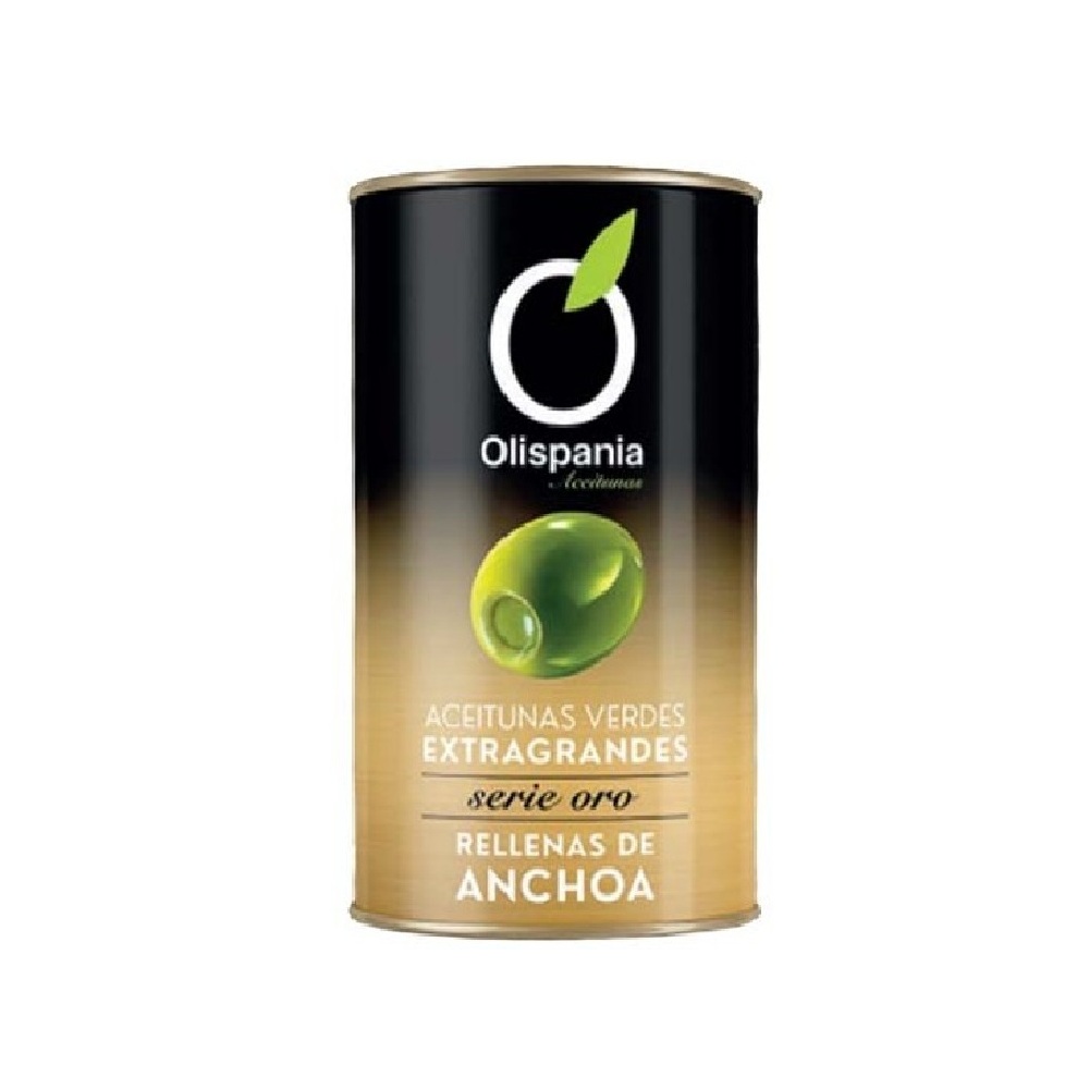 Aceitunas SERIE ORO Manzanilla Rellenas Anchoa 150 gs 160/180 Olispania