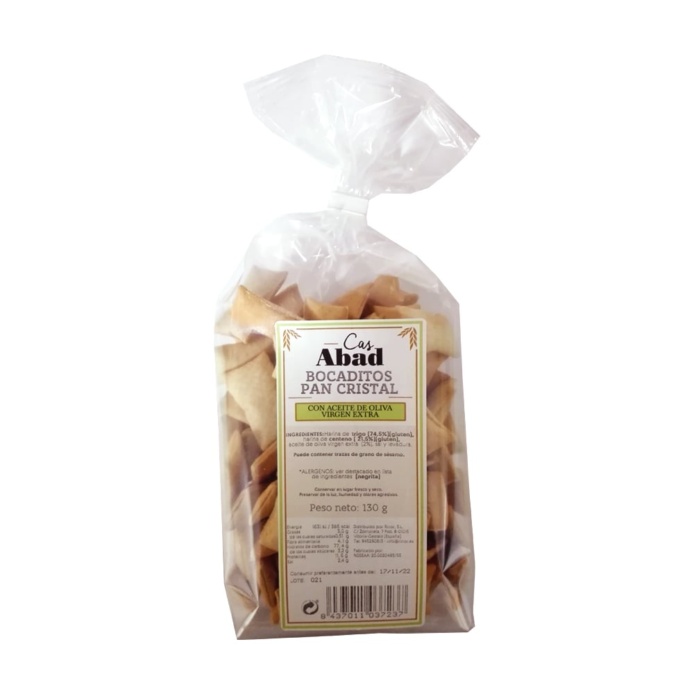 BOCADITOS PAN DE CRISTAL AOVE 130G CASABAD