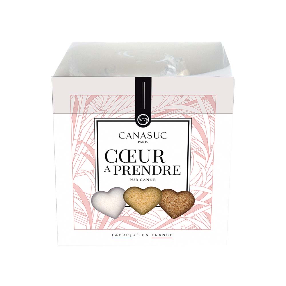 Azúcar Caña Corazones blanco/ebony/ ambar (Cubo) 180g CANASUC