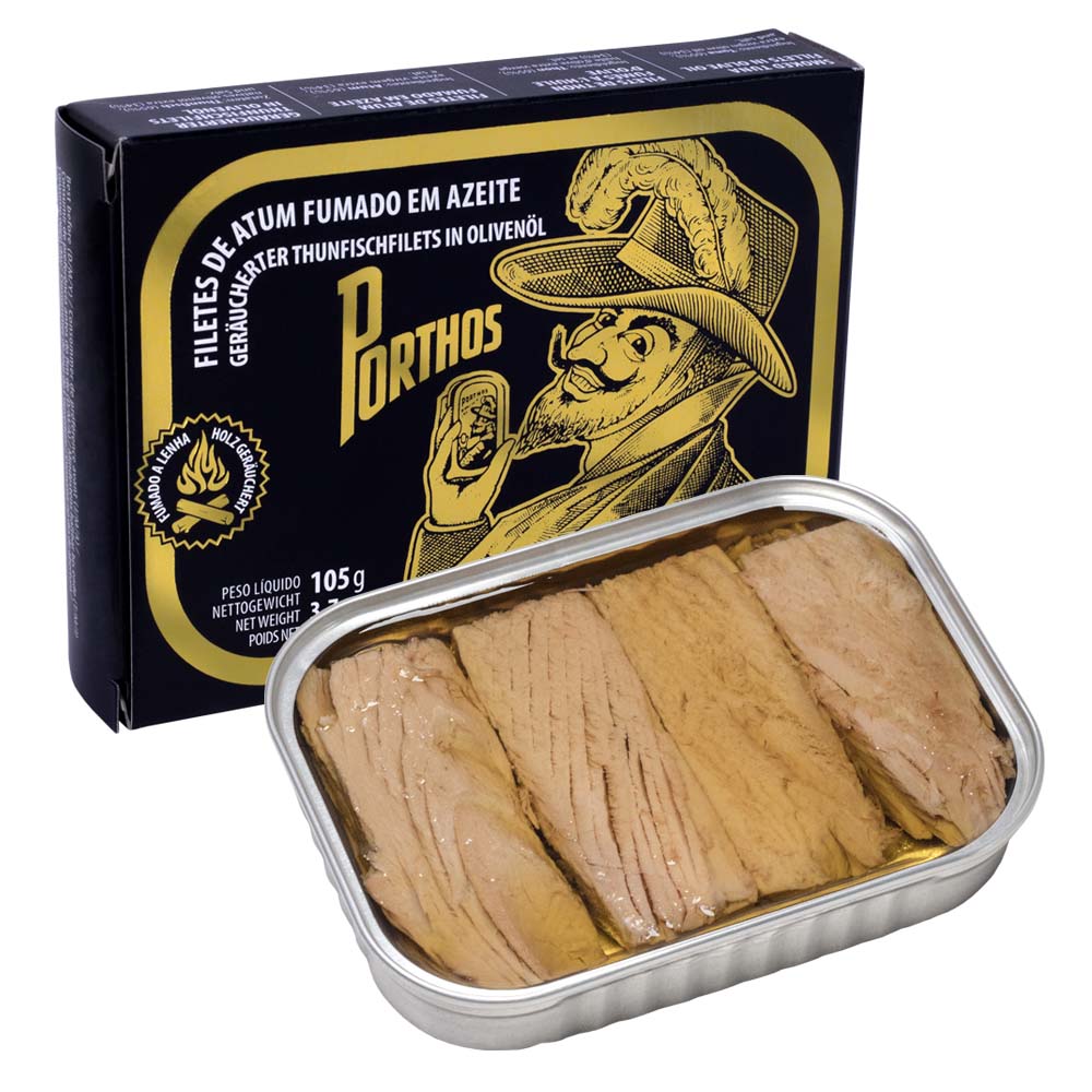 Filetes de Atún Ahumado en Ac. Oliva 105g PORTHOS Smoked
