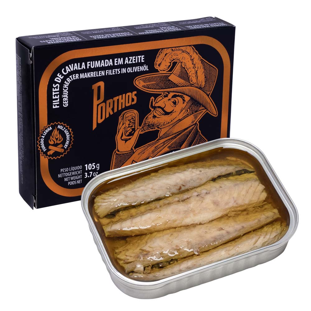 Filetes de Caballa Ahumada en Ac. Oliva 105g PORTHOS Smoked