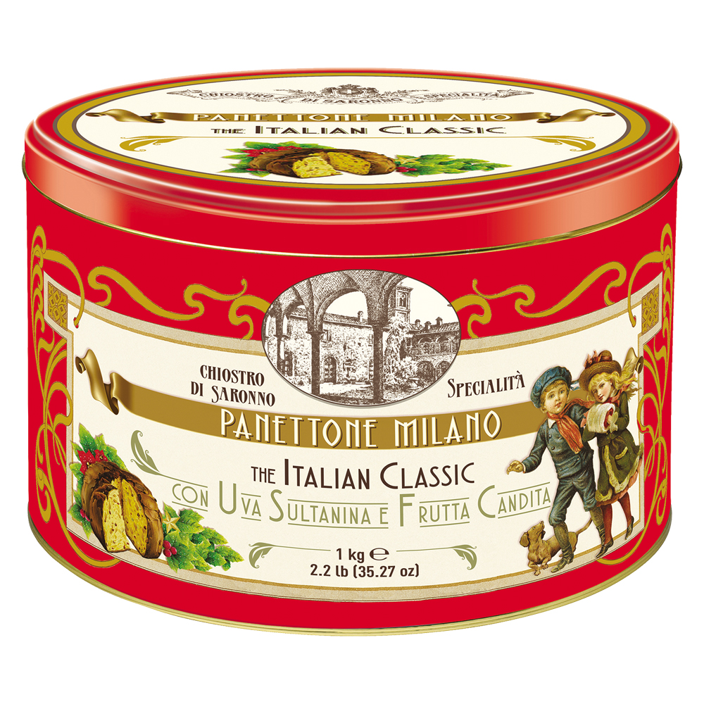 PANETTONE MILANO CLASICO LATA ROJA 1 Kg Chiostro