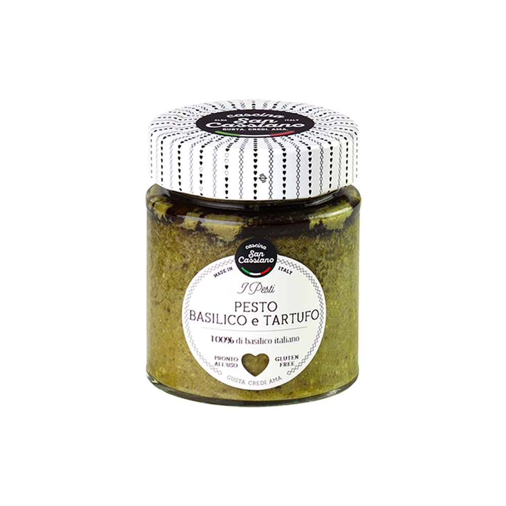Pesto di Basilico con Tartufo Nero 130g CASCINA SAN CASSIANO