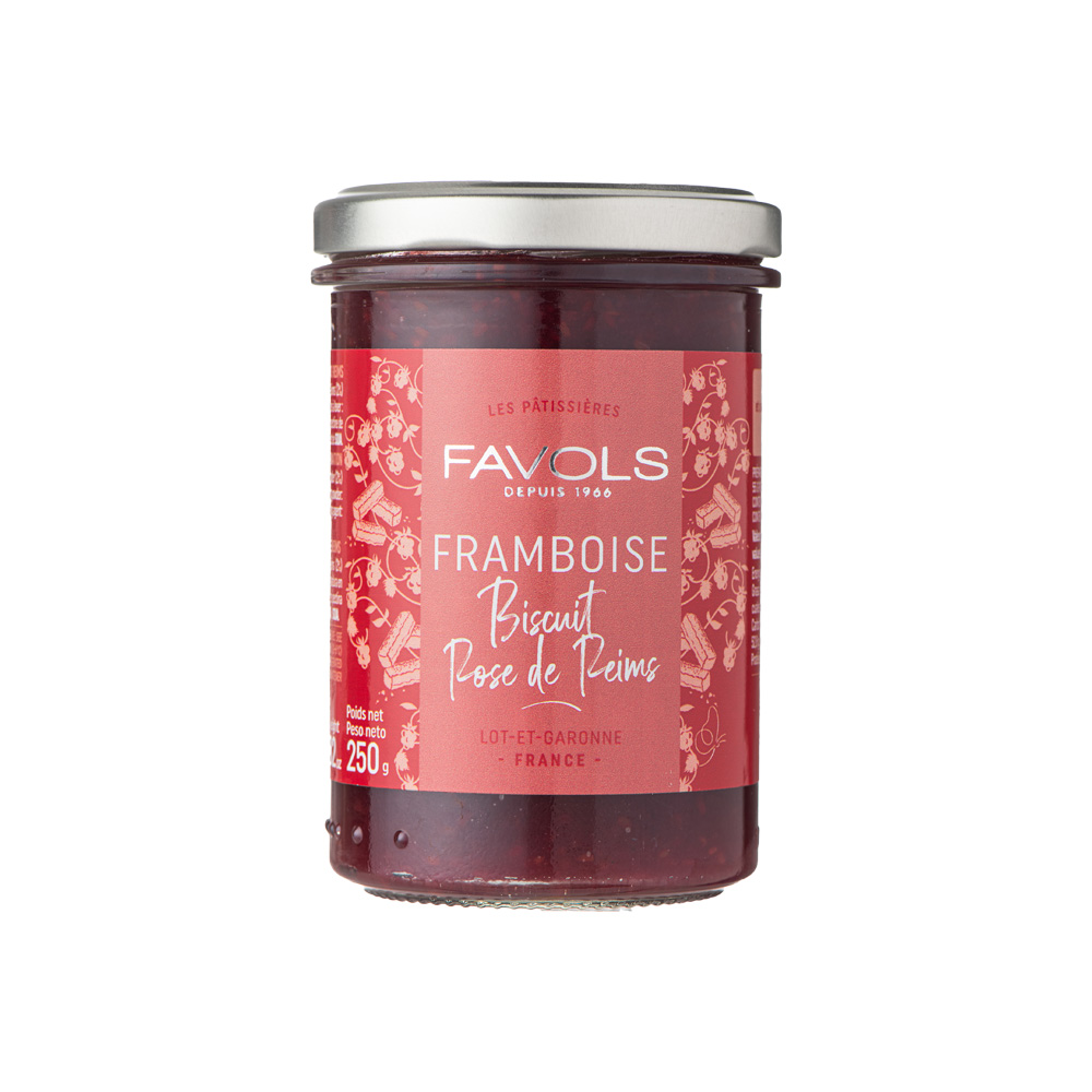 Mermelada Frambuesa con Bizcocho Rosa (Biscuit Rose de Reims) 250g FAVOLS
