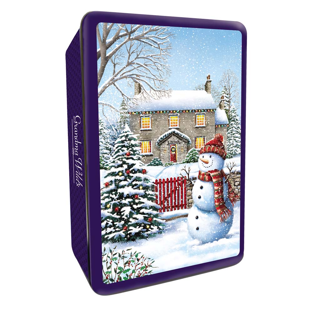 SNOWY COTTAGE TIN BISCUITS 300G GRANDMA