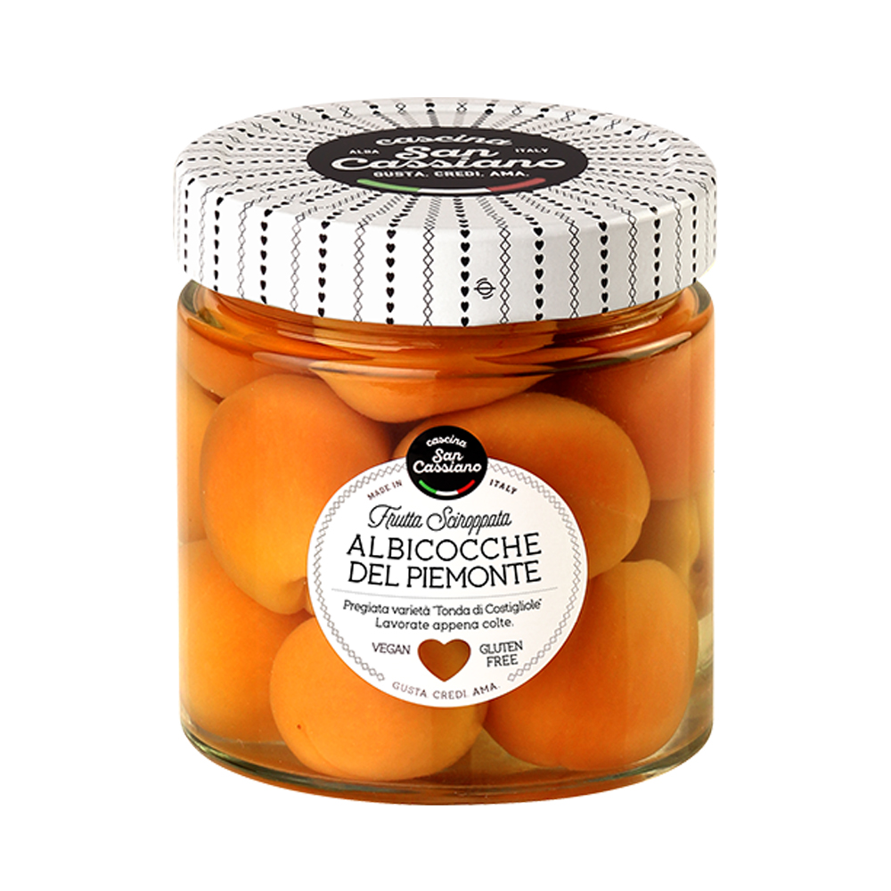 ALBARICOQUES DEL PIAMONTE EN ALMIBAR 420g CASCINA SAN CASSIANO