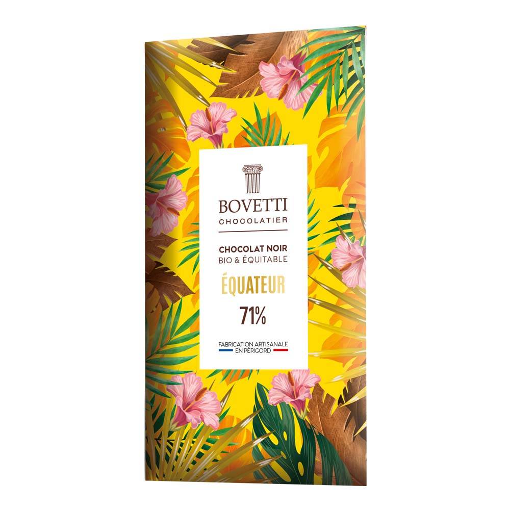 TABLETA CHOCOLATE NEGRO 71% ECUADOR 80G BIO BOVETTI