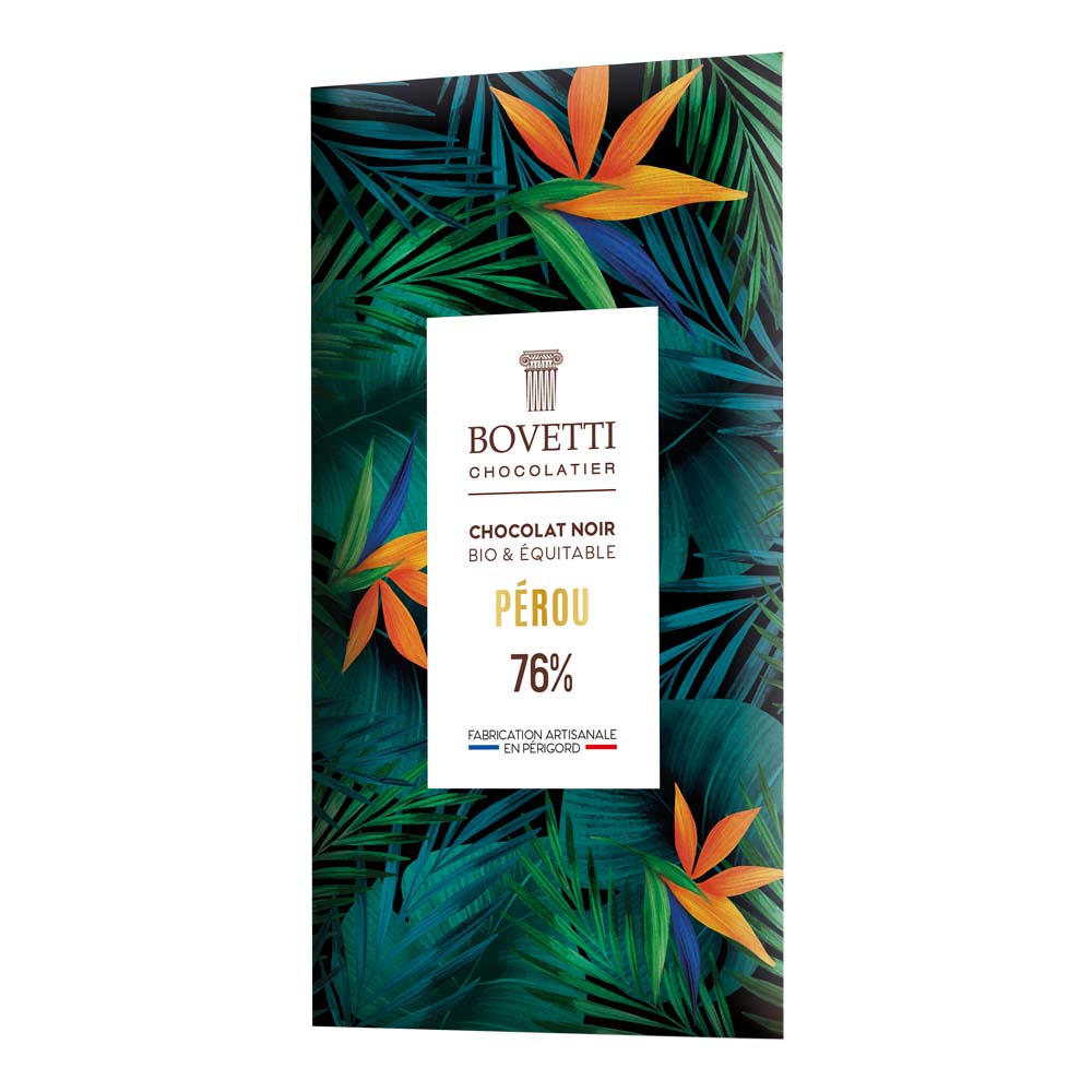 TABLETA CHOCOLATE NEGRO 76% PERÚ 80G BIO BOVETTI