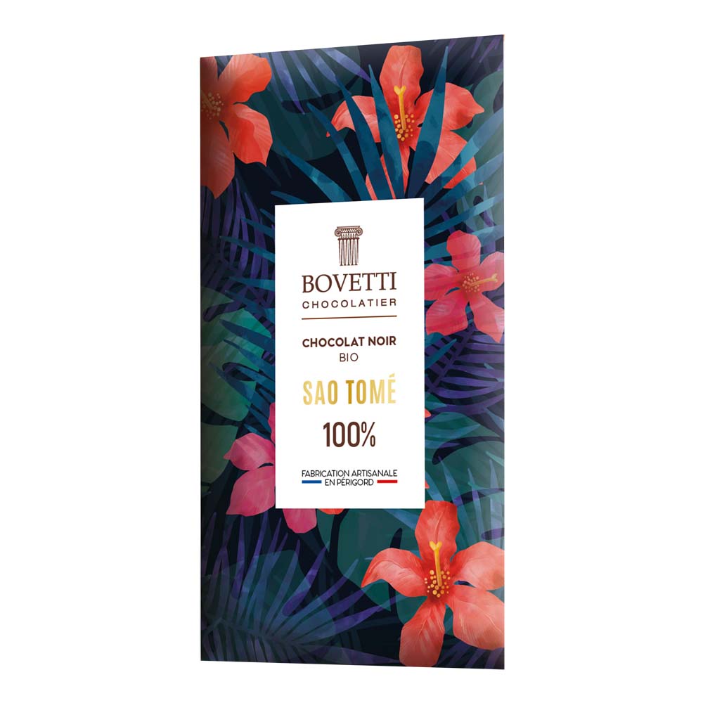 TABLETA CHOCOLATE NEGRO 100% SAO TOMÉ 80G BIO BOVETTI