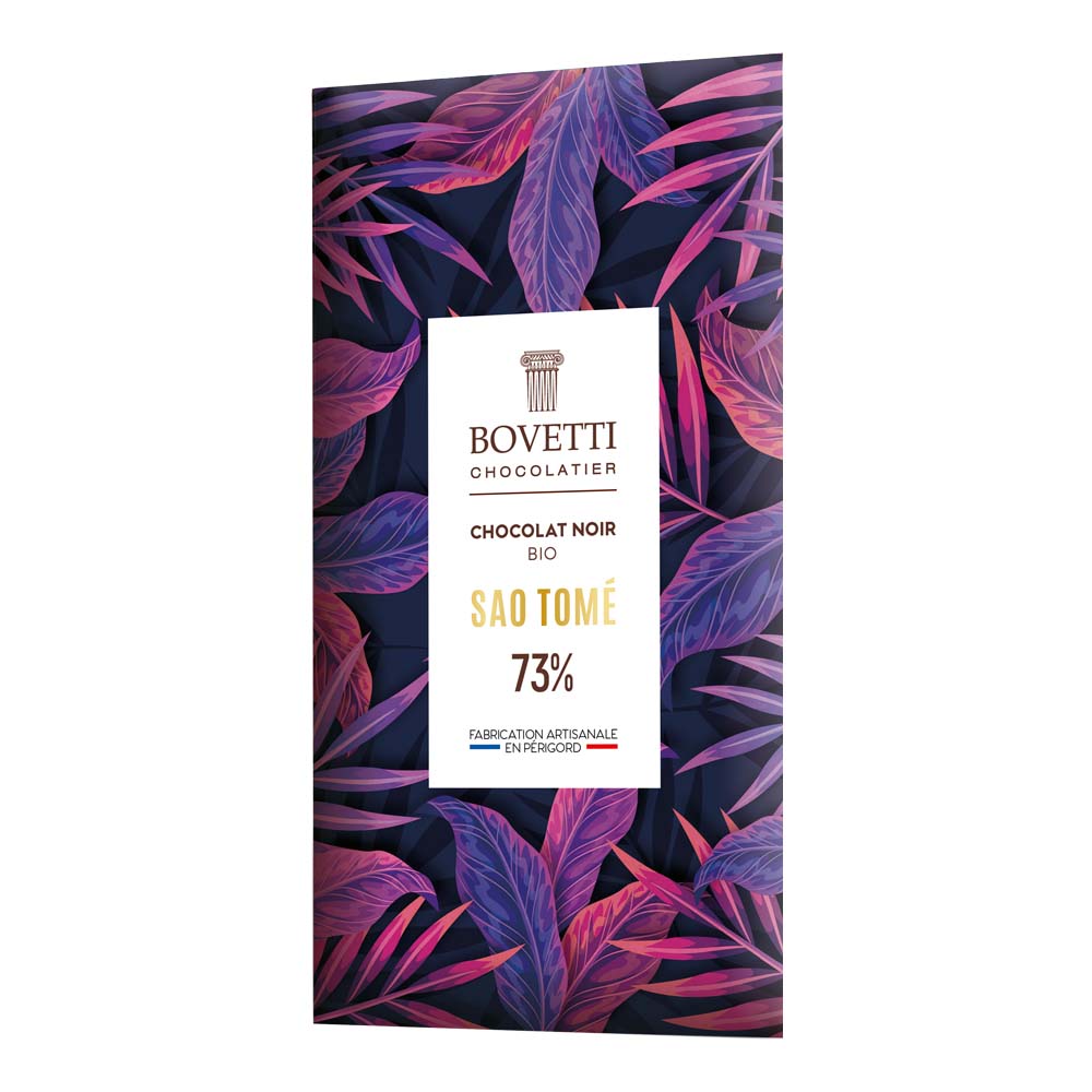 TABLETA CHOCOLATE NEGRO 73% SAO TOMÉ 80G BIO BOVETTI