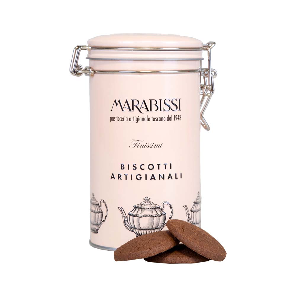 Lata ROSA BISCOTTI Chocolate y Sal Marina 200g MARABISSI