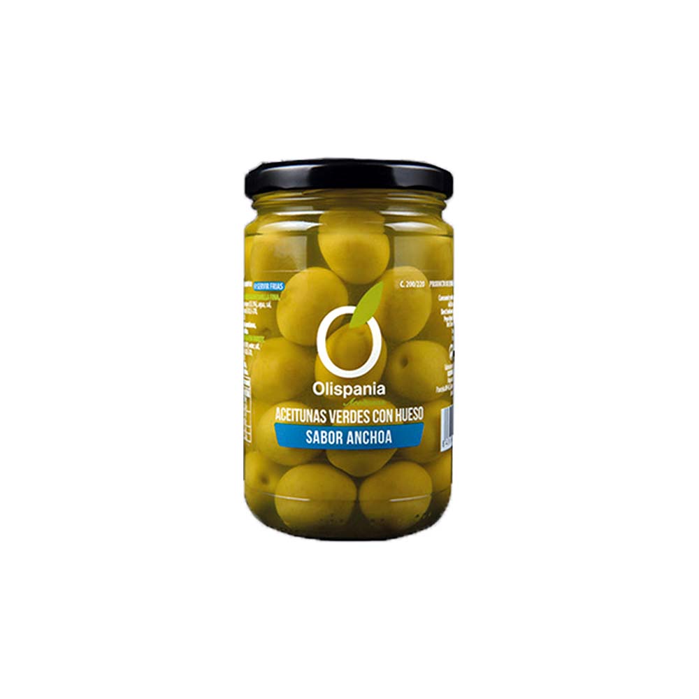 Aceitunas Manzanilla sabor Anchoa 160g 200/220 Olispania